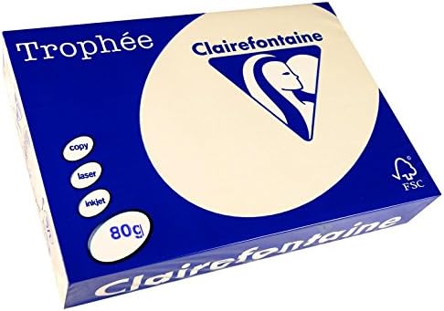 Clairefontaine 1871C - Karton mit 5 Ries à 500 Blatt Druckerpapier / Kopierpapier Trophée, DIN A4 (2