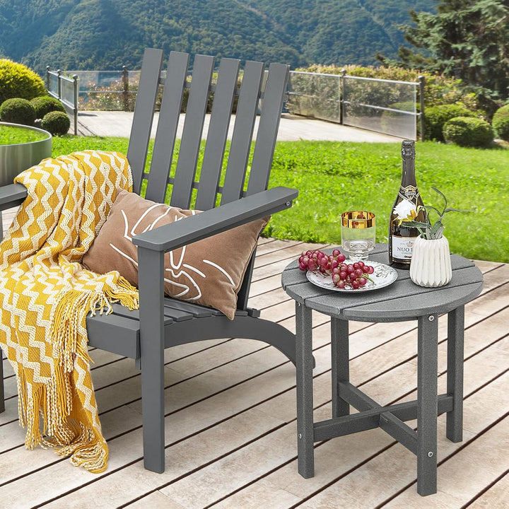 COSTWAY Beistelltisch, Kleiner Gartentisch aus UV-beständigem Kunststoff, Balkontisch wetterfest, fü