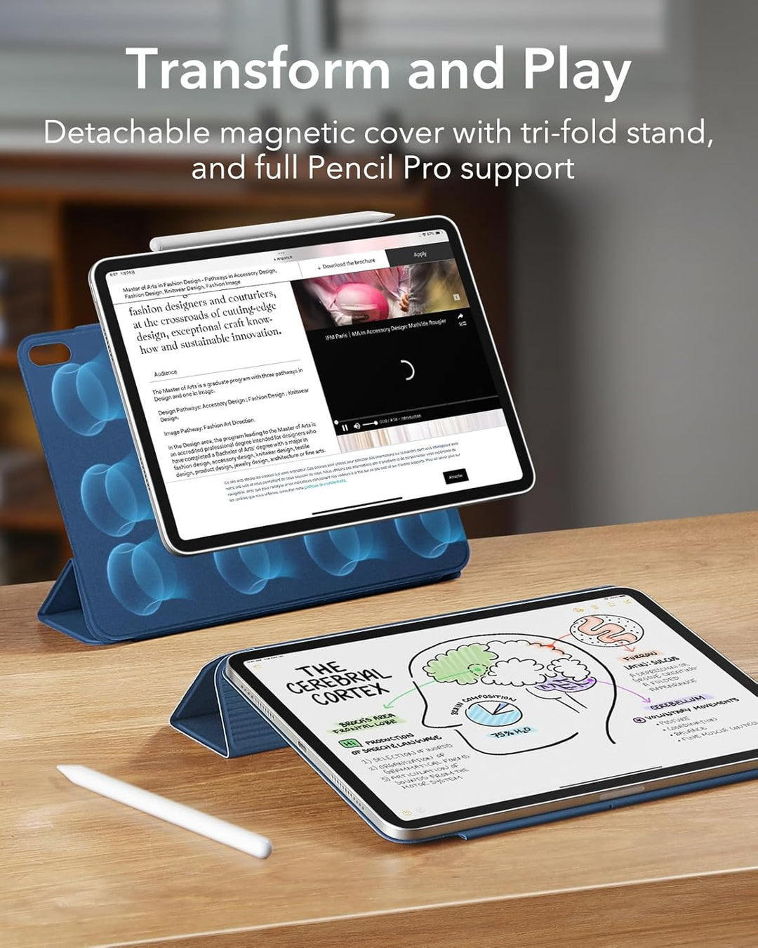 ESR Hülle für iPad Air 11 Zoll M2, iPad Air 6/5/4 (2024/2022/2020) 10,9 Zoll, Starke Magnetbefestigu
