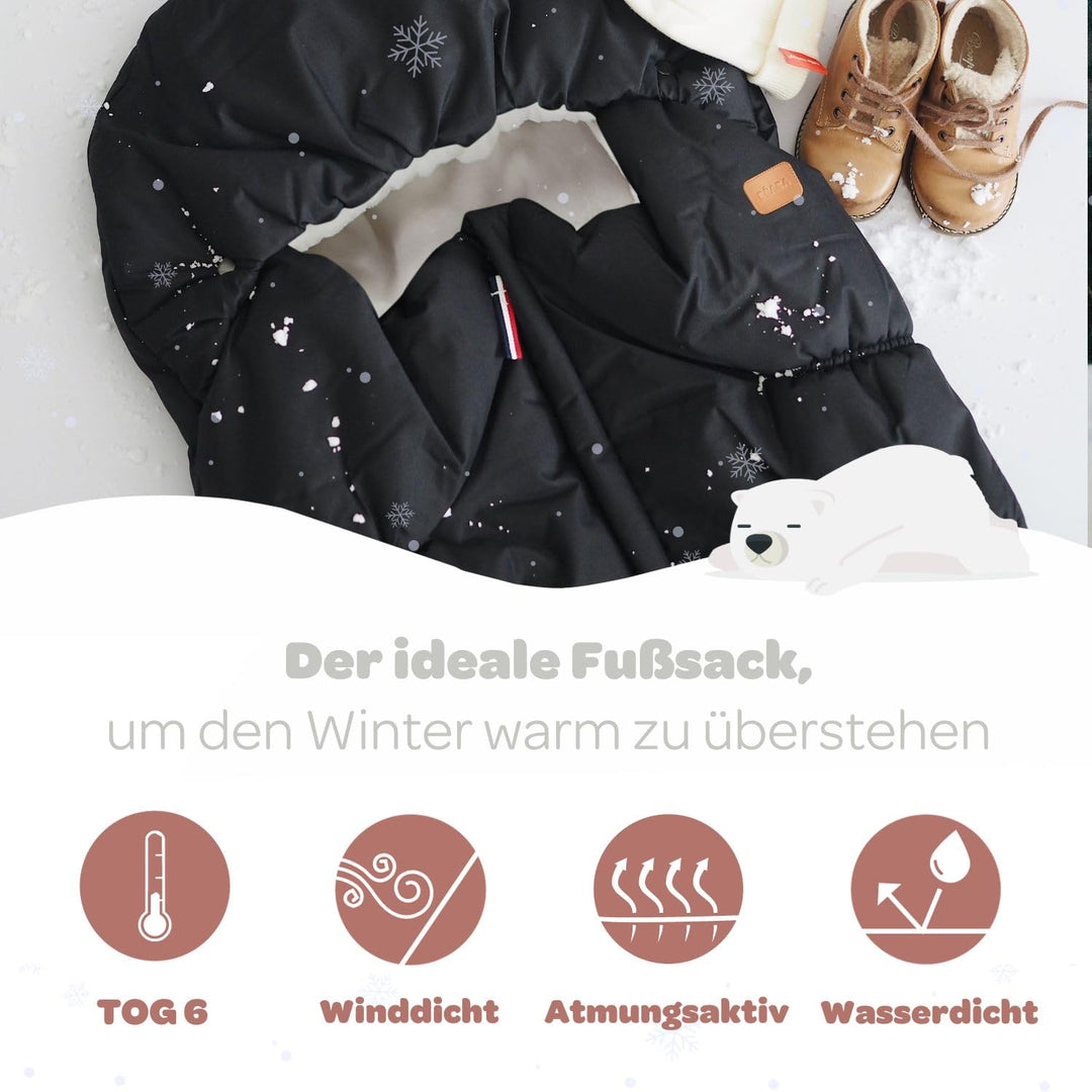 BÉABA, Fusssack für Babys Kinderwagen, 100% wasserdicht, winddicht, Double Fleece Ultra Warm, TOG 6,
