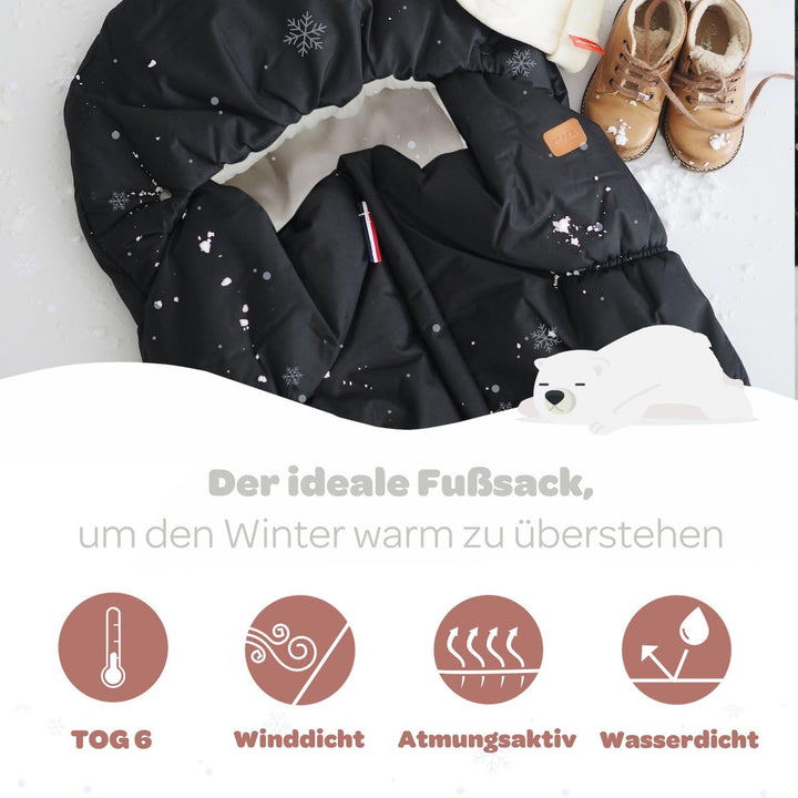 BÉABA, Fusssack für Babys Kinderwagen, 100% wasserdicht, winddicht, Double Fleece Ultra Warm, TOG 6,