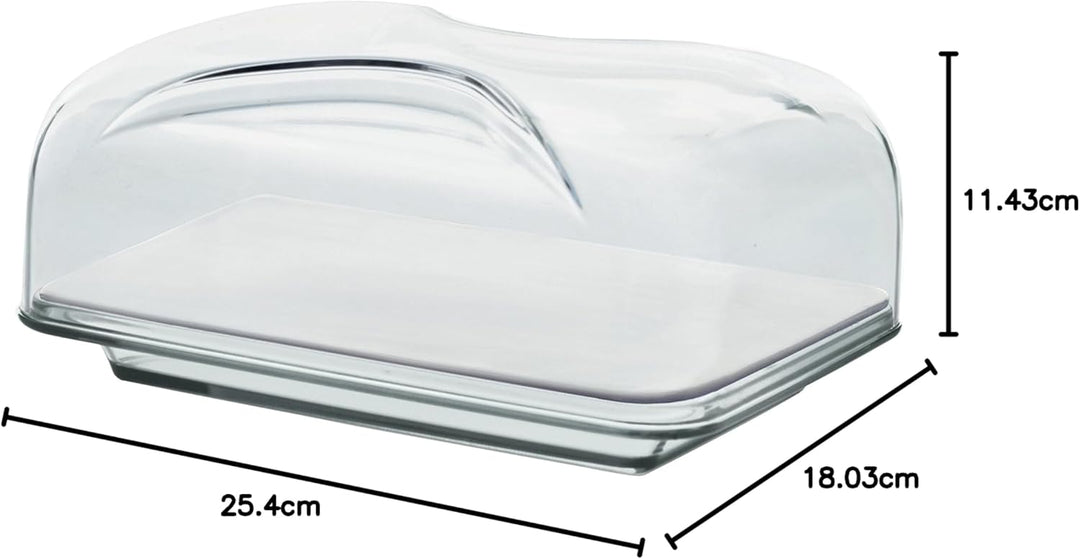 Guzzini - Gocce, Rechteckige Käseglocke - Transparent, 25,5 x 18 x h11,5 cm - 27010000 25.5 x 18 x 1