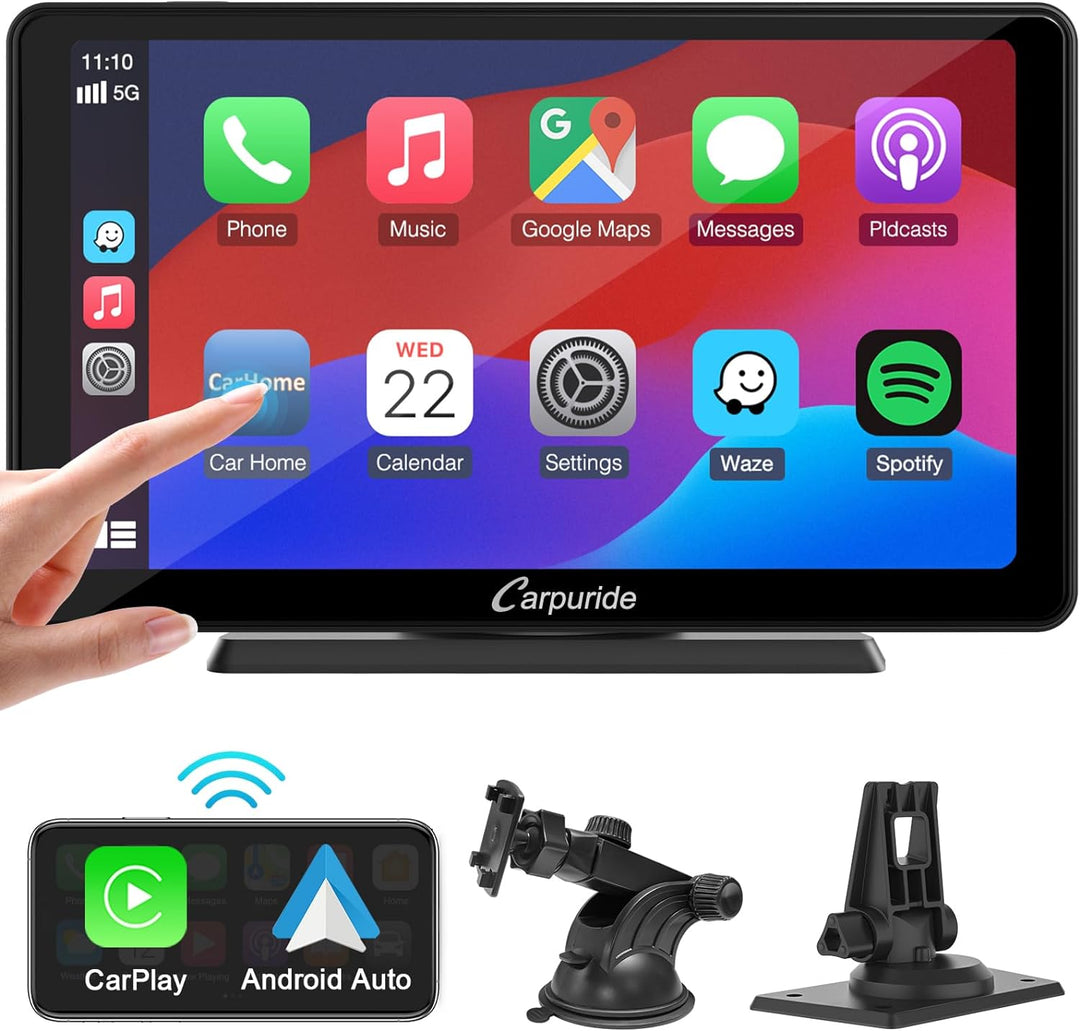 Carpuride C3 Wireless Apple Carplay & Android Auto Autoradio, Tragbares 7 Zoll HD Touchscreen Auto S