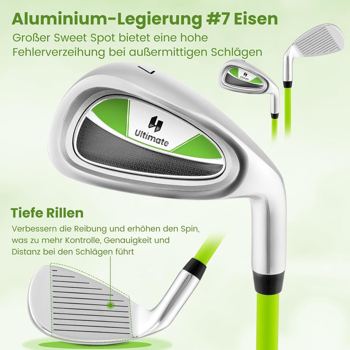 COSTWAY Golf Eisen 7 für Kinder, Golf-Eisen Einzel aus Aluminium für Rechtshänder, Kinder Golfschläg