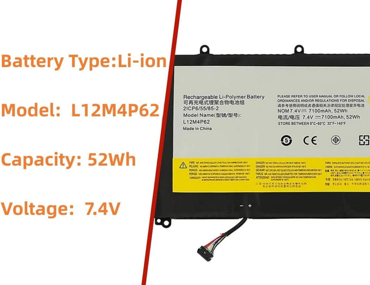 PUGASR L12M4P62 L12L4P62 Laptop Akku Kompatibel mit Lenovo Ideapad U430 U430P U530 Touch 80AS U530-2