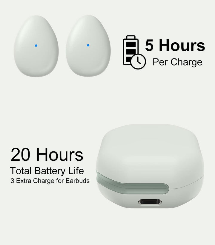 eleror Kabellose Mini-Bluetooth-Ohrhörer, klein/leicht/dünn, für Schlaf/Arbeit/Fitness/Laufen/Drive,