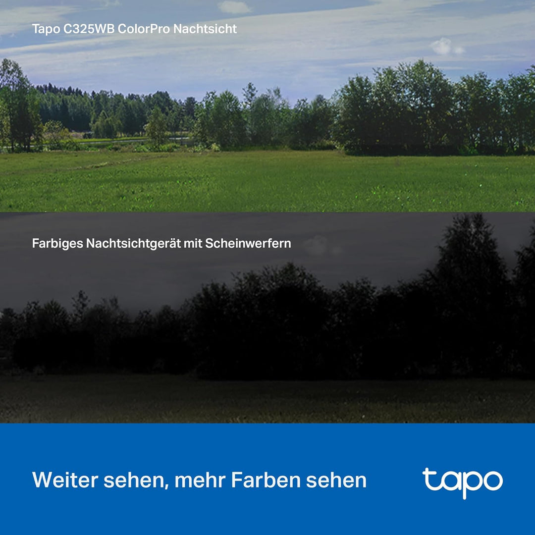 Tapo C325WB Überwachungskamera Aussen, ColorPro Nachtsicht, Objektiv mit Superblende, 2K Hochauflösu