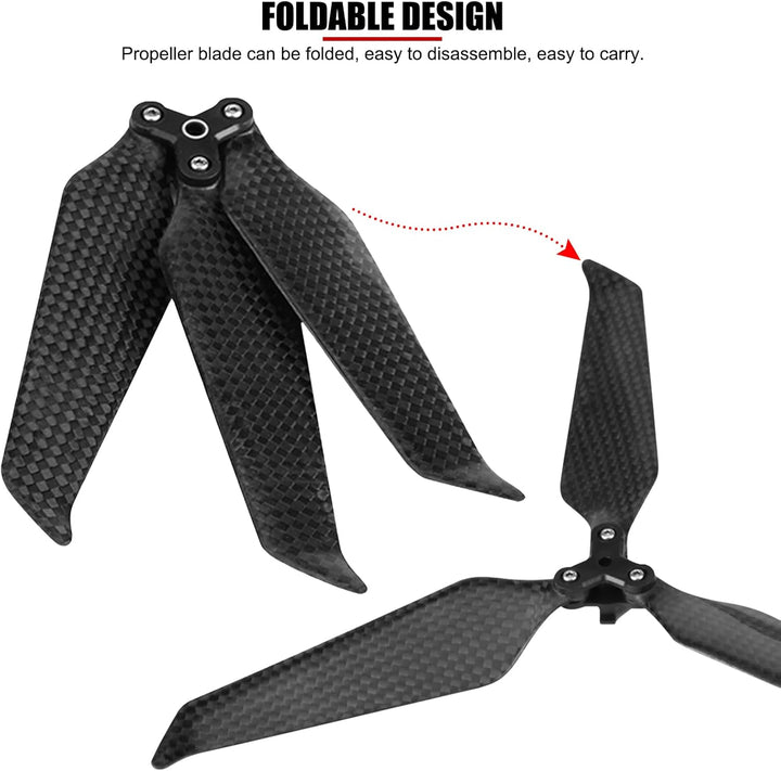 EVTSCAN Carbonfaserpropeller, Carbonfaser-Schnellspanner 8743 3-Blatt-Propeller mit Geräuschreduzier