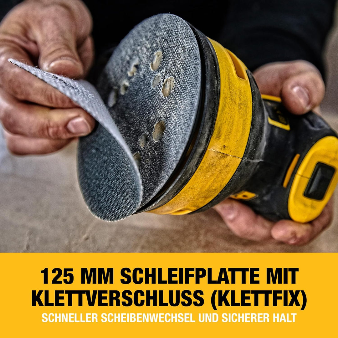 DeWalt Exzenterschleifer (mit Absaugung, Staubfangbehälter, staubgeschütztem Schalter und Getriebege