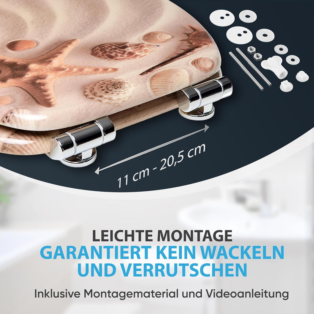 Sanilo WC-Sitz mit Absenkautomatik I Hochwertiger Toilettensitz aus Holz I Toilettendeckel in versch