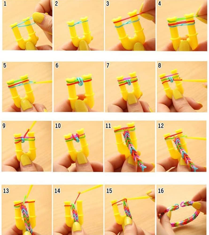 Loom Bands Kit, 15000 Stck DIY Gummibänder Set für Kinder Mehrfarbiges Set Herstellung Elastischen A