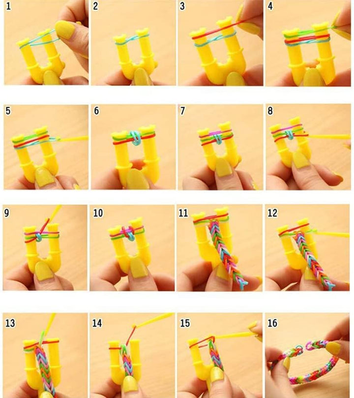 Loom Bands Kit, 15000 Stck DIY Gummibänder Set für Kinder Mehrfarbiges Set Herstellung Elastischen A