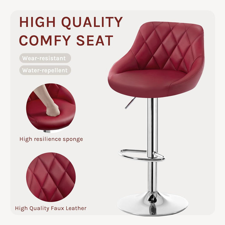 WOLTU 1er Barhocker Barstuhl, leichte reinige Kunstleder, Gute gepolsterte Sitzfläche, Höhenverstell