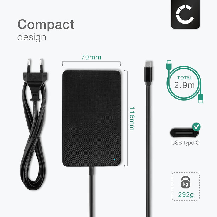 CELLONIC® PD Power Delivery | 5V-20V 90W Netzteil (auch 87W 61W 45W 30W 12W) für USB C Notebooks, Ta