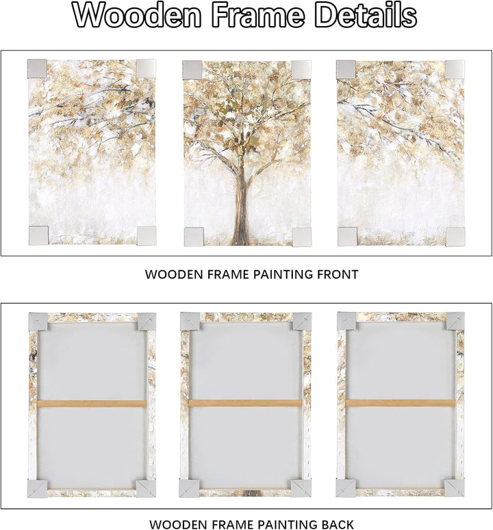 3 Panels Mit Rahmen Leinwand Bilder Abstrakte Baum Bild auf Leinwand Malerei Kunstdrucke Poster Bild
