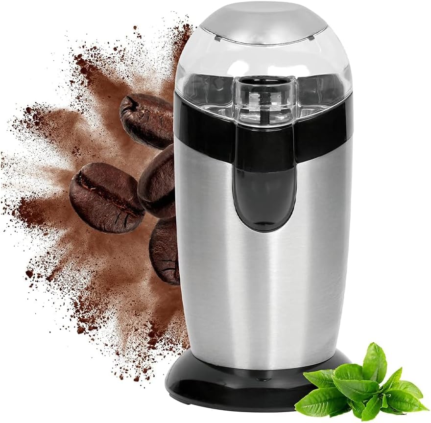 Avilia Trita Kaffeemühle 120 W mit Klingen aus Edelstahl und hygienischem Behälter aus Edelstahl