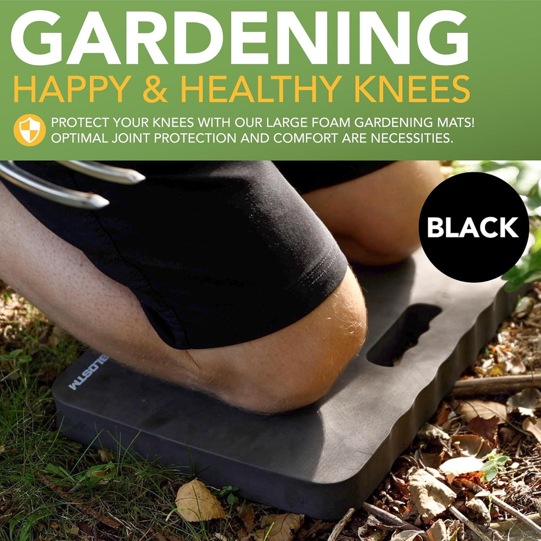 BLOSTM Extra Dicker Garten Kniekissen - Grosser Schwarzer Schaumstoff-Kniebrett, Wasserabweisender K