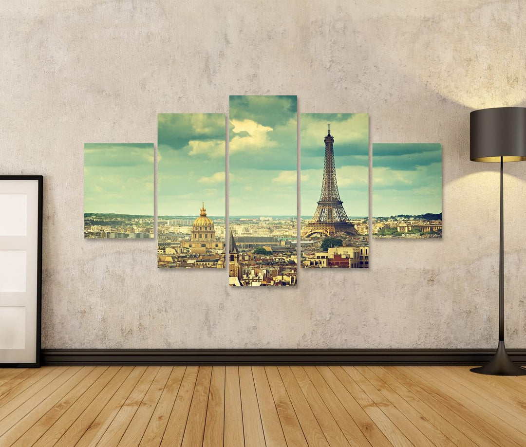 islandburner Bild auf Leinwand Eiffelturm Frankreich Blauer Himmel Blick Auf Paris Bilder Wandbilder