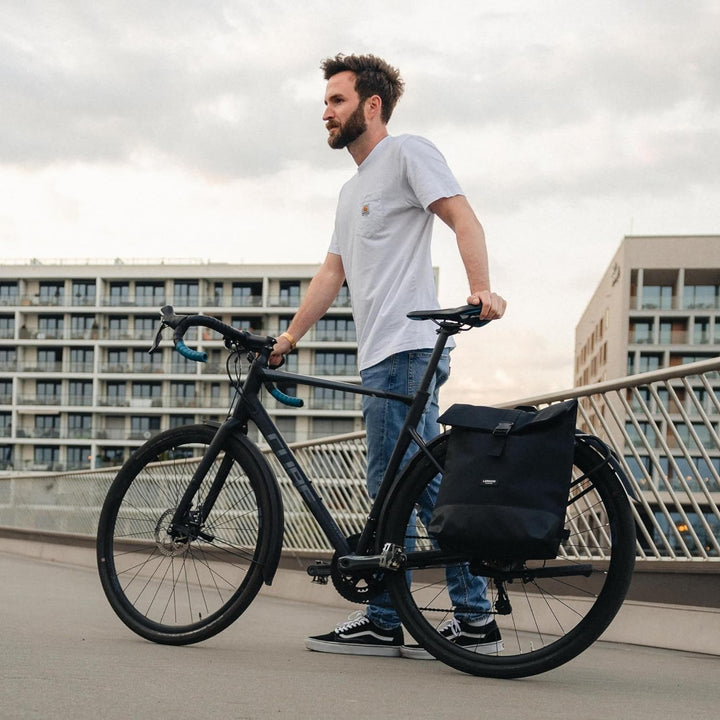 LARKSON Fahrradtaschen für Gepäckträger Damen & Herren Blau - Tammo Bike - 2 in 1 Fahrrad Tasche Ruc
