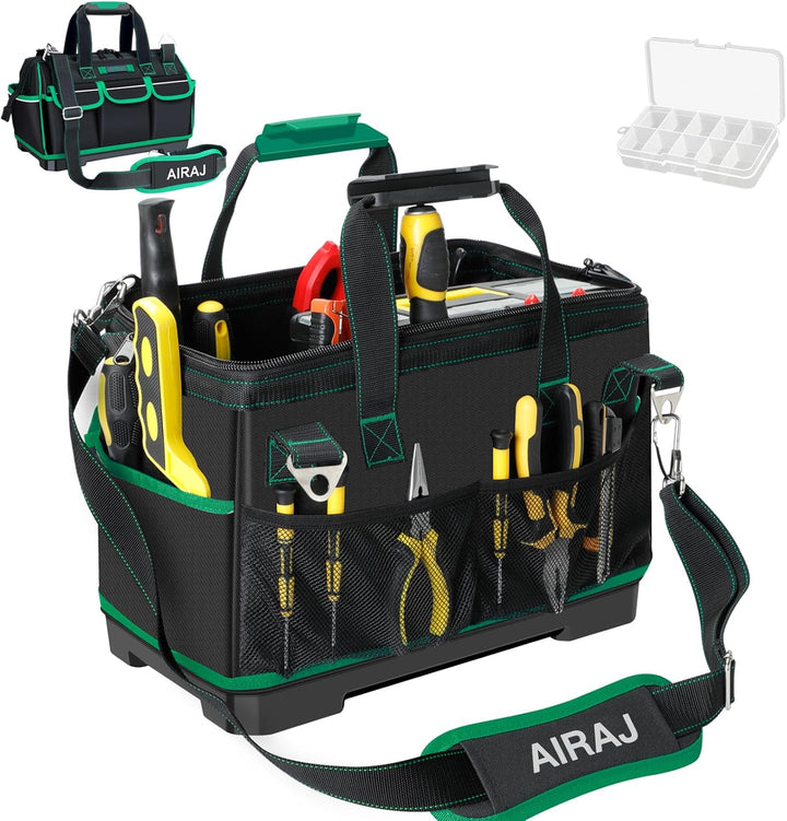 AIRAJ 16“ Mesh Pocket Werkzeugtasche Mit Reflective Strips,Werkzeugtaschen mit Weitem Mund mit 15 Ta