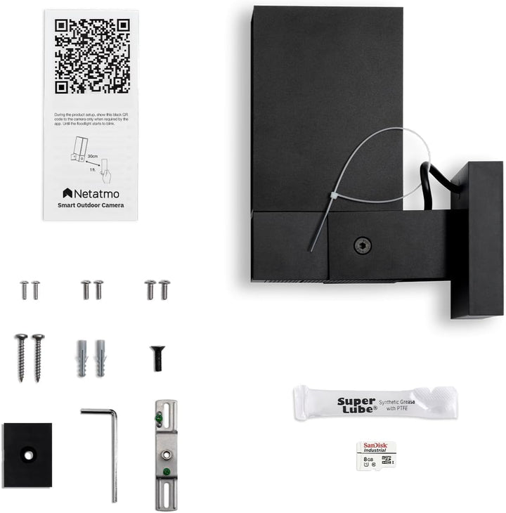 Netatmo AMZ Smarte Überwachungskamera für den Aussenbereich mit 105 dB-Sirene, WLAN, Integrierte Bel