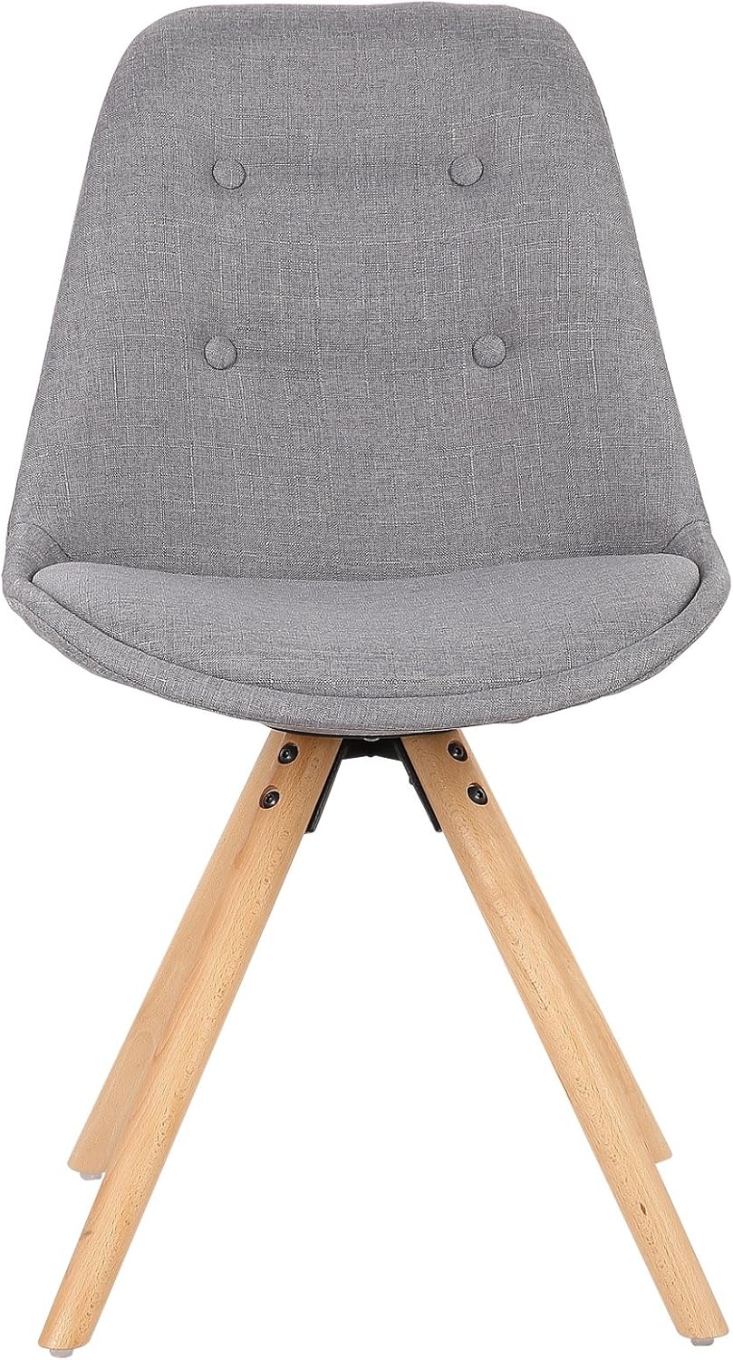 WOLTU® BH54gr-4 4 x Esszimmerstühle 4er Set Esszimmerstuhl, Sitzfläche aus Leinen, Design Stuhl, Küc