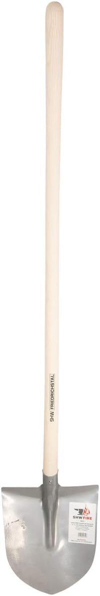 SHW FIRE 59146 Set Frankfurter Schaufel mit Aufbug Silber mit Stiel 130cm + Gärtnerspaten Spaten Tri