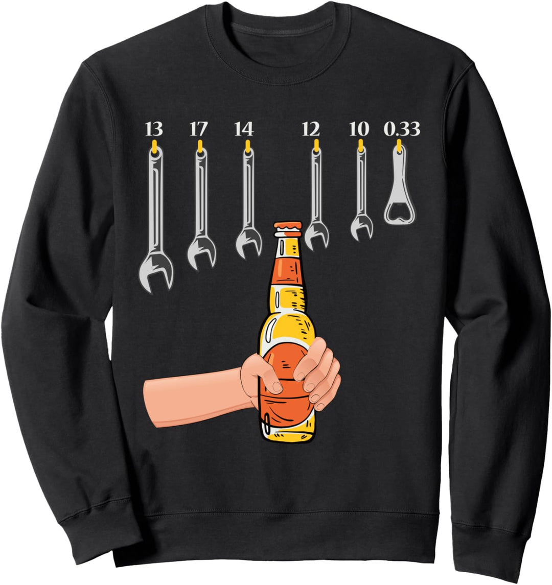 Bier Schraubenschlüssel Werkzeug Bieröffner Handwerker Sweatshirt