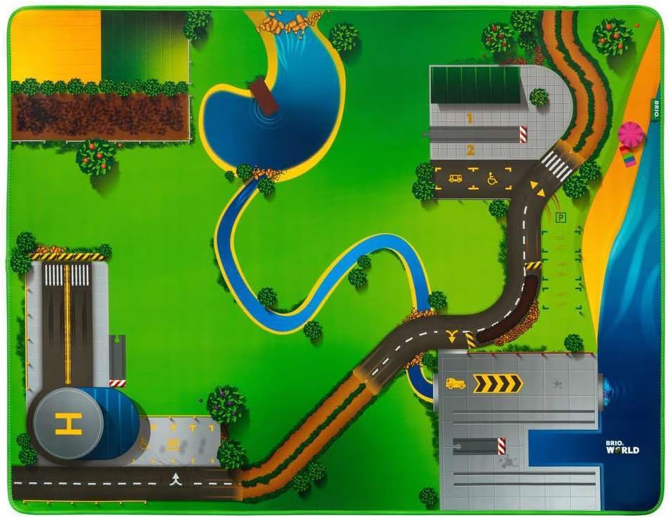 BRIO World 33994 Eisenbahn-Spielmatte - Zubehör Holzeisenbahn - Empfohlen ab 3 Jahren
