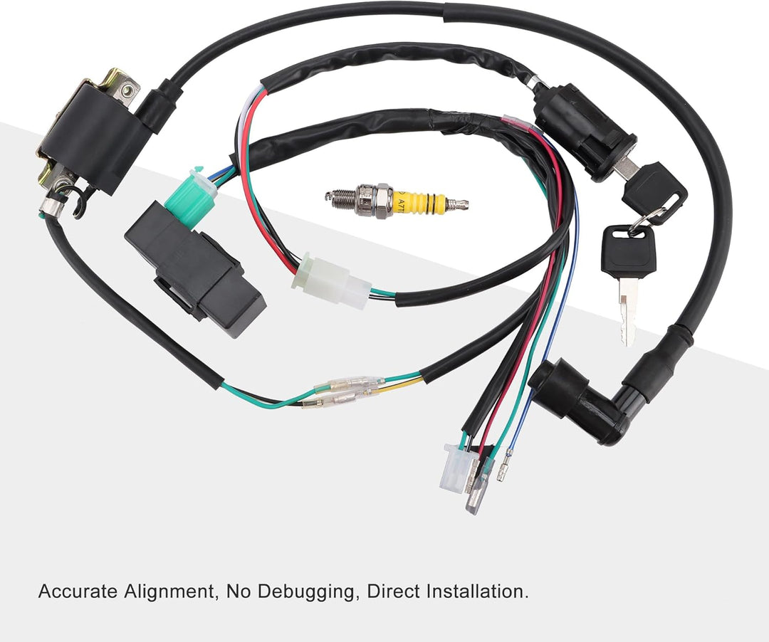 GOOFIT Zündung Rebuilt Kit Kabelbaum Ersatz für 50cc 70cc 90cc 110cc 125cc Stator CDI Coil ATV Quad