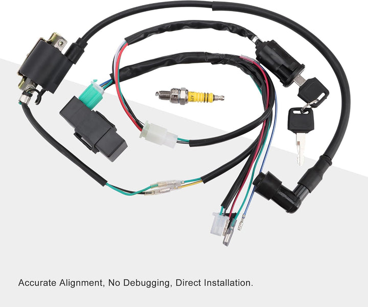 GOOFIT Zündung Rebuilt Kit Kabelbaum Ersatz für 50cc 70cc 90cc 110cc 125cc Stator CDI Coil ATV Quad