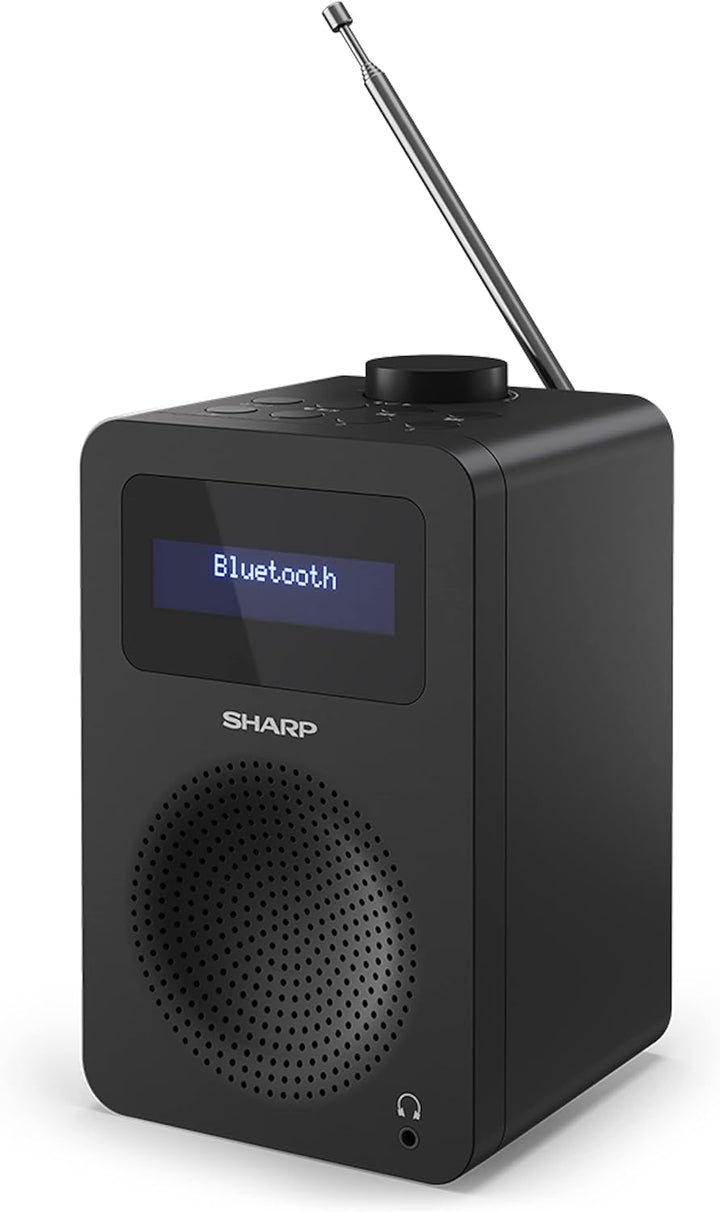 SHARP DR-430 Digitalradio (DAB/DAB+/FM mit RDS, Bluetooth 5.0, Kopfhöreranschluss, 5 Watt), schwarz