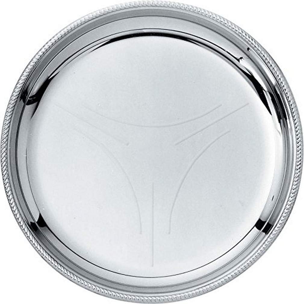 Alessi – 800/10 – Quecksilber Untertasse aus Satin mit Rand glänzend – Set von 6, Edelstahl 6 Stk, 6