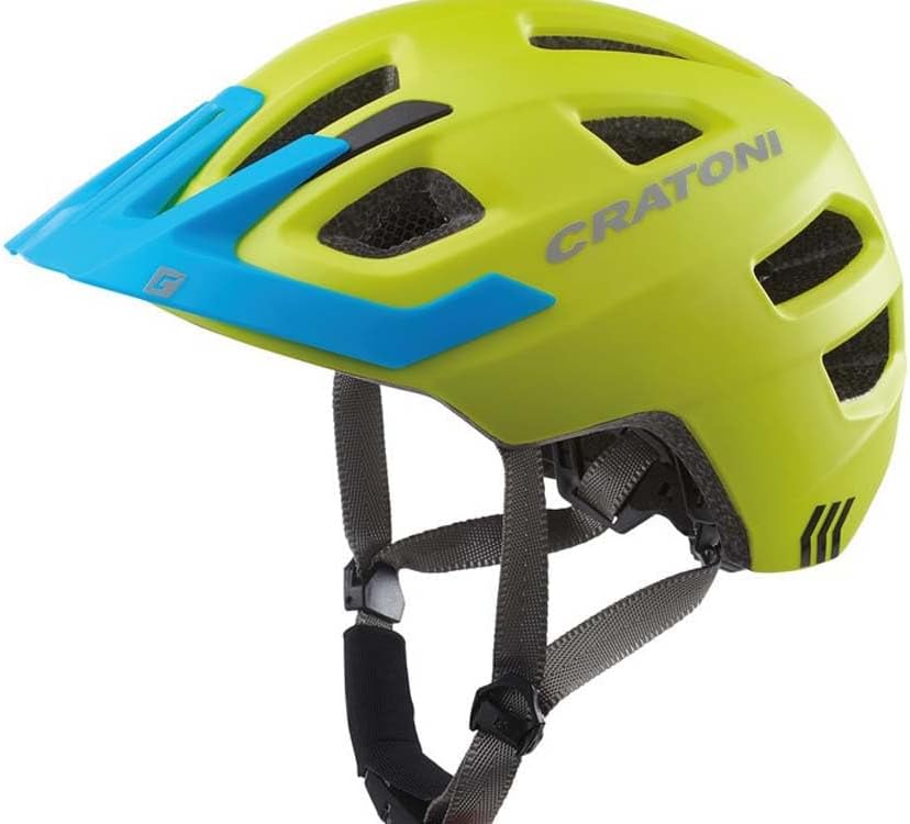Cratoni Kinderhelm Maxster Pro Fahrradhelm Kinderhelm Jugendhelm mit Rücklicht grün/blau XS/S | 46-5