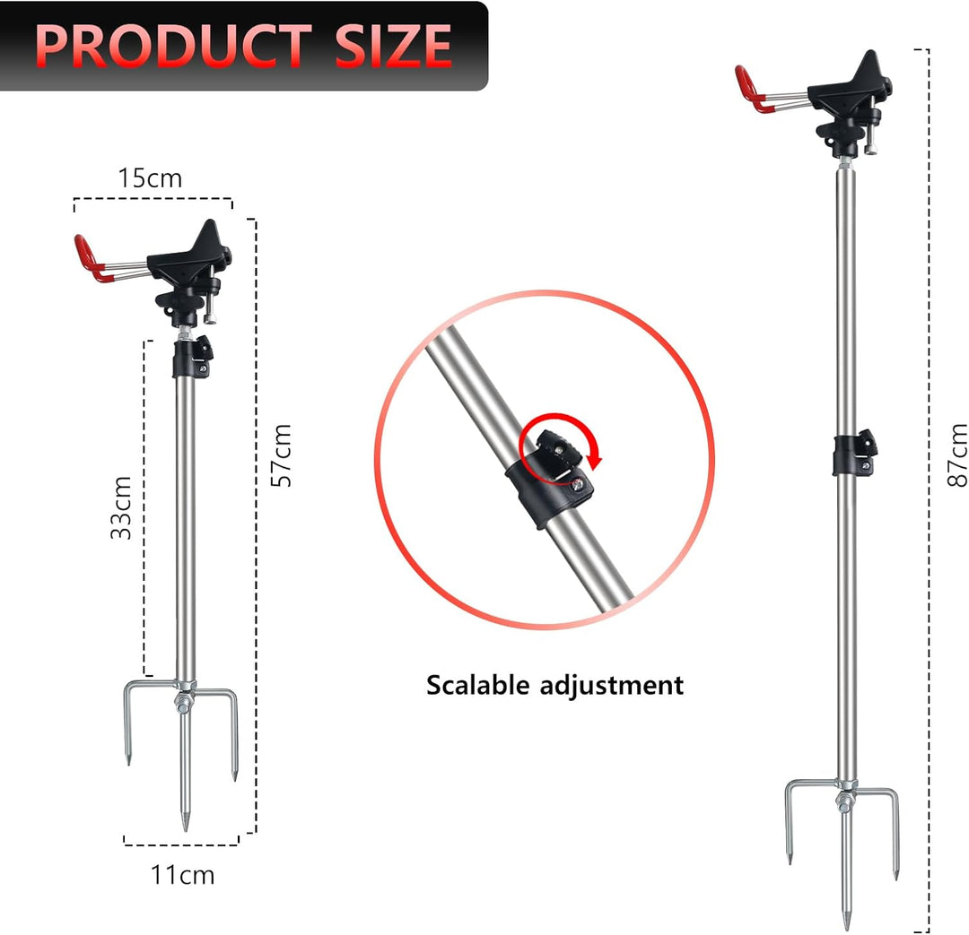 Leeko Rutenhalter, Angelrute Halter 2 Stück Edelstahl Universal Ruten Ständer 360°Verstellbar Angelr