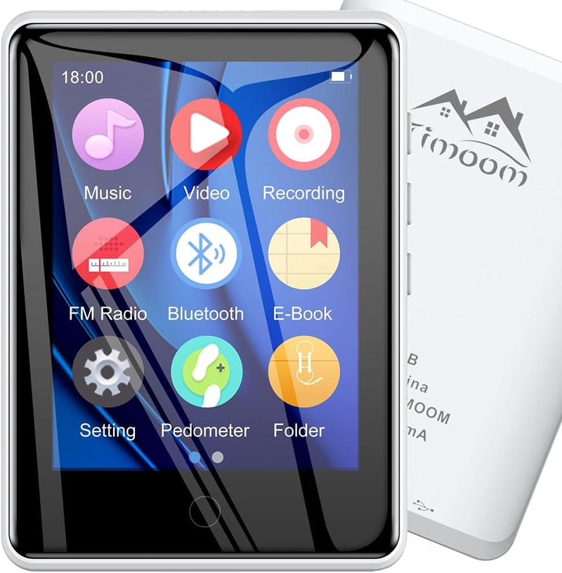 Timoom M6 32GB MP3 Player 2,8" Touch screen Sport Musik-Player mit Kopfhörer, Lautsprecher, Radio, E