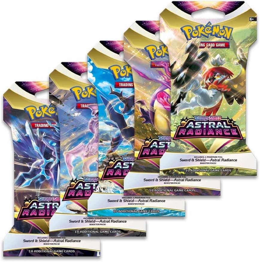 Pokemon Booster Packs Astral Radiance Karte x5 – Neue Vstar und Vmax Karte – Englische Karten – Spie