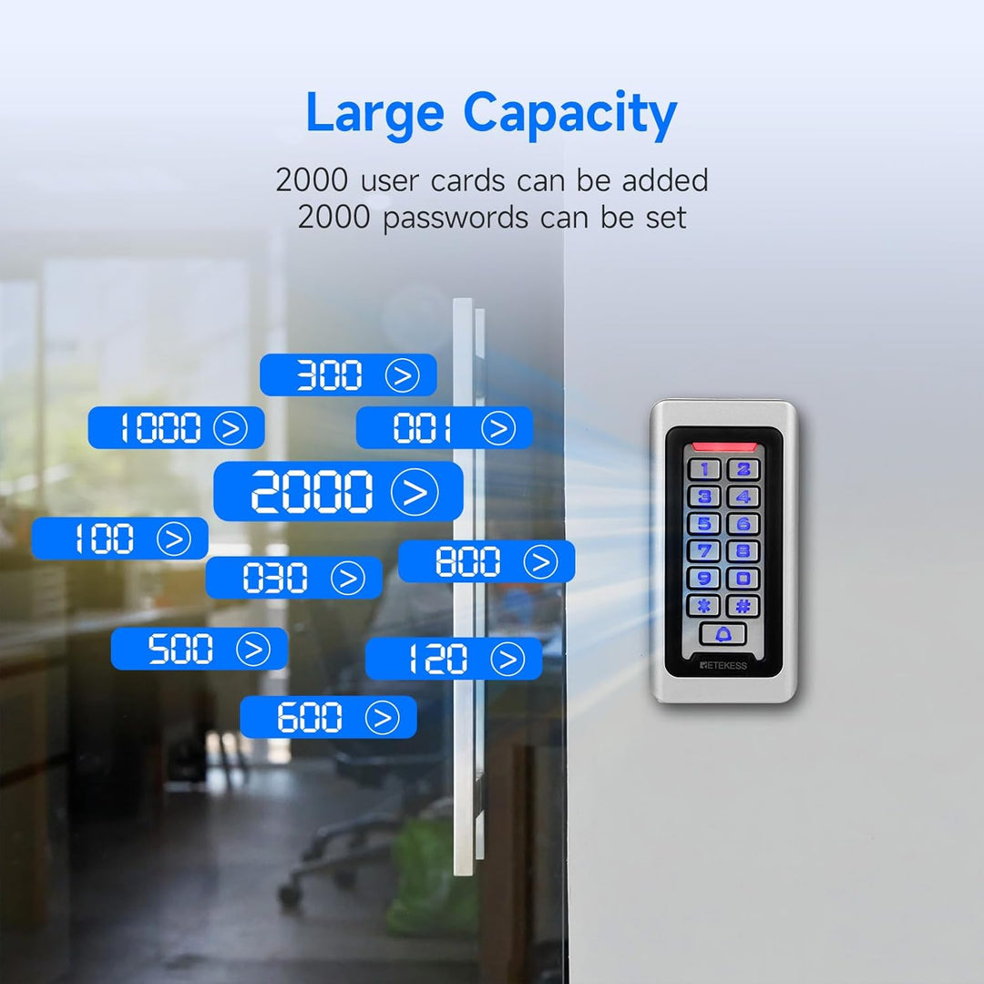 Retekess T-AC03 Codeschloss Türöffner, Codeschloss Garagentor, Wasserdichte RFID IP68, Zutrittskontr