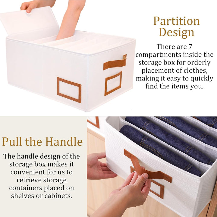 OUTBROS Faltbare Aufbewahrungsbox Schubladen-Organizer, 3 Stück Jeans Schrank Organizer Stoff Kleide