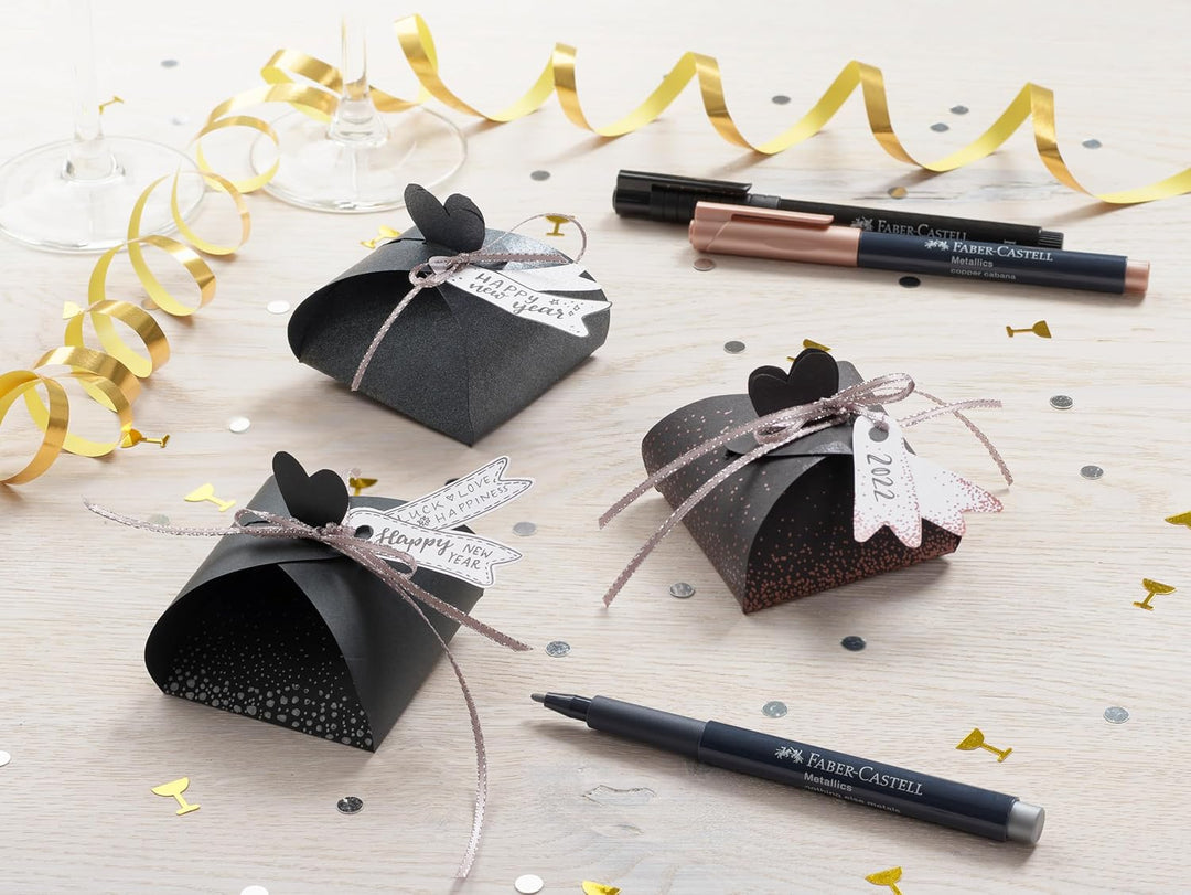 FABER-CASTELL 160713 - Metallics Marker mit Faserspitze, 1,5 mm Strichstärke, für viele Oberflächen