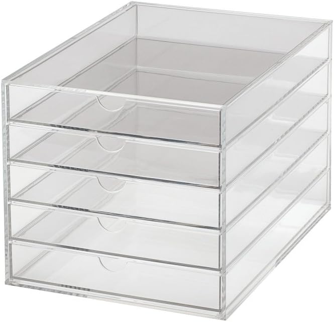 MAUL Schubladenbox A4 aus Acryl | Schreibtisch Organizer mit 5 Fächern zur Aufbewahrung von Papier,