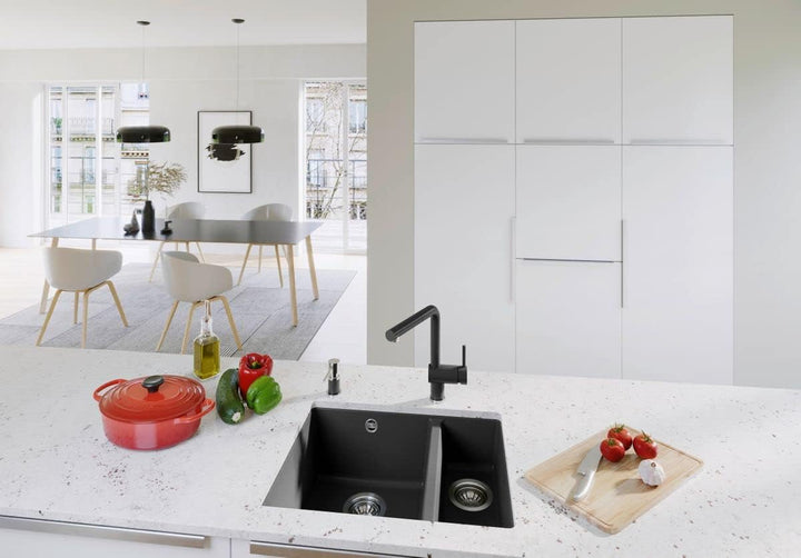 BLANCO ROTAN 340/160-U | SILGRANIT cafe | Einbauart: Unterbau | Hauptbecken links | ohne Ablauffernb