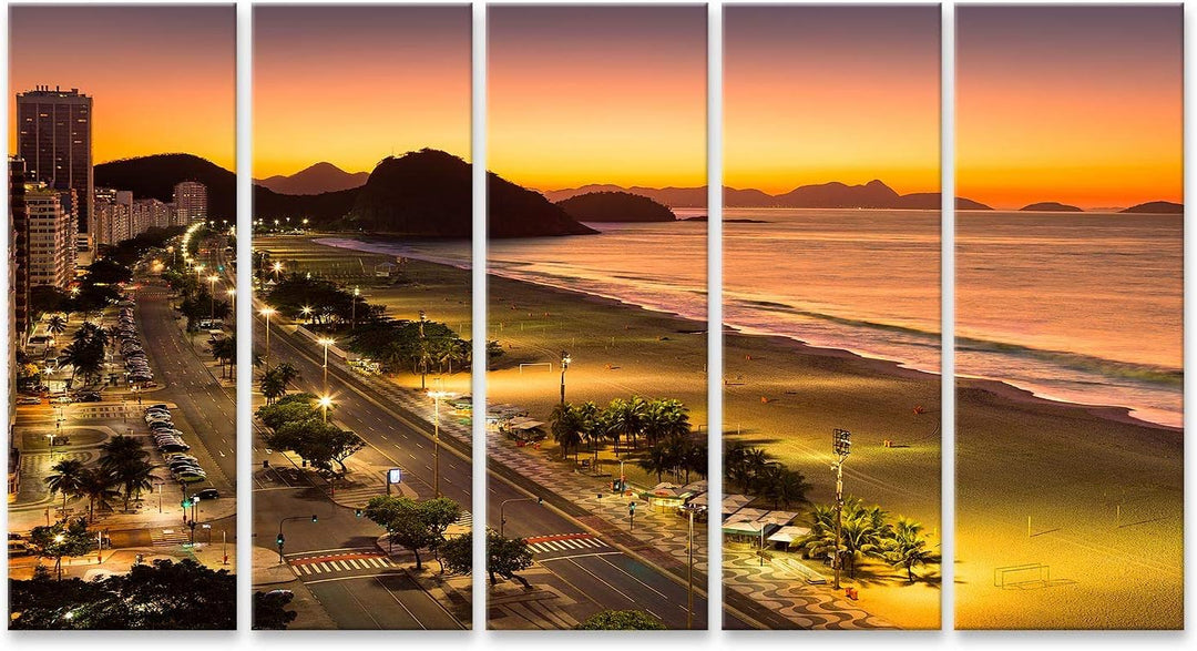 islandburner Bild auf Leinwand Copacabana Strand In Der Morgendämmerung In Rio De Janeiro Brasilien