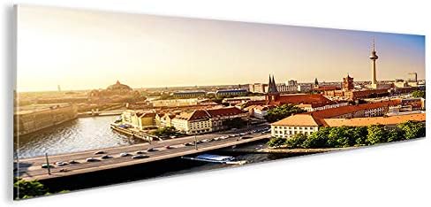 islandburner Bild Bilder auf Leinwand Berlin V3 Panorama XXL Poster Leinwandbild Wandbild Dekoartike