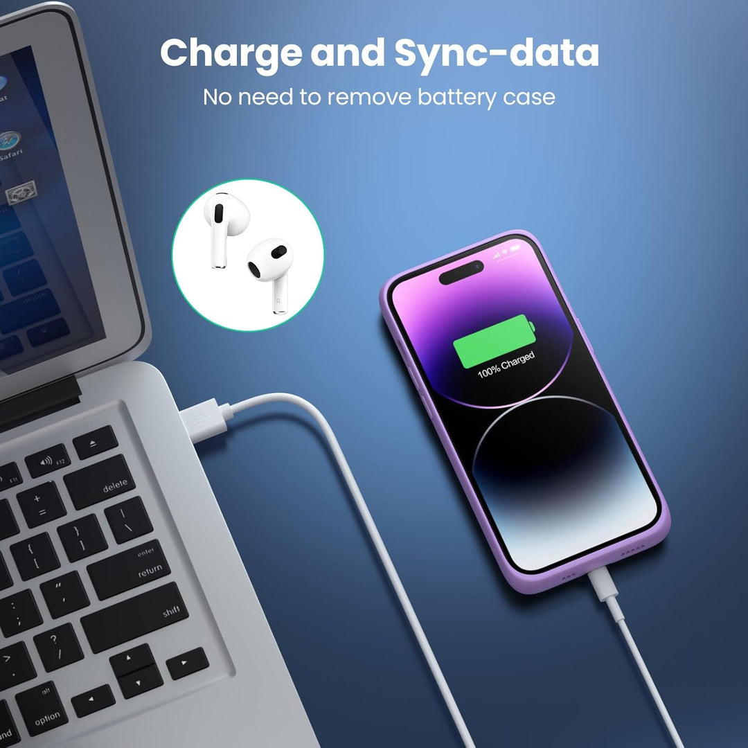Feob Akkuhülle für iPhone 14 Pro,【2023 Neueste】7200mAh Smart Battery Case Zusatzakku Ladehülle Tragb