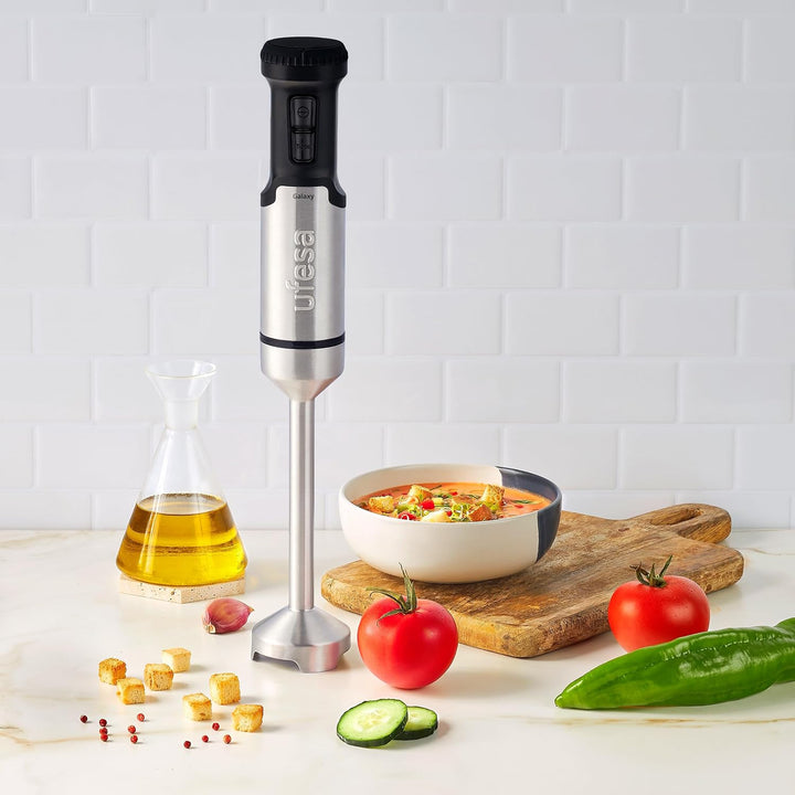 Ufesa Galaxy Stabmixer, Leistung 1200 W, Variabler Geschwindigkeitsregler + TURBO, 4 Edelstahlklinge