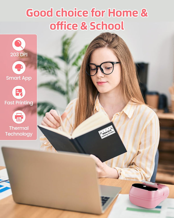 Phomemo M110 Tragbarer Etikettendrucker Selbstklebend Bluetooth Etikettiergerät Beschriftungsgerät T