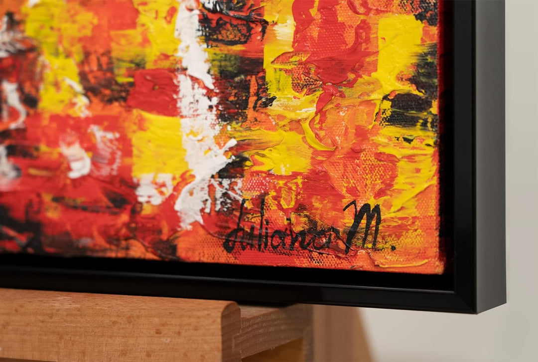 YS-Art XXL Abstrakt Acryl Gemälde auf Leinwand Hafen handgemalt Wandbilder Wohnzimmer modernes Desig