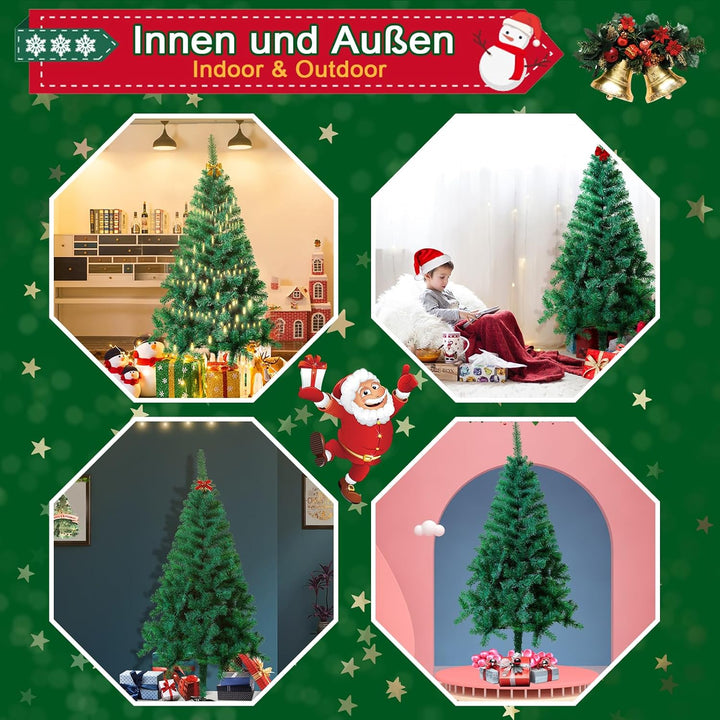 LZQ Weihnachtsbaum künstlich PVC Christbaum schwer entflammbarer Tannenbaum mit Schnellaufbau Klapps