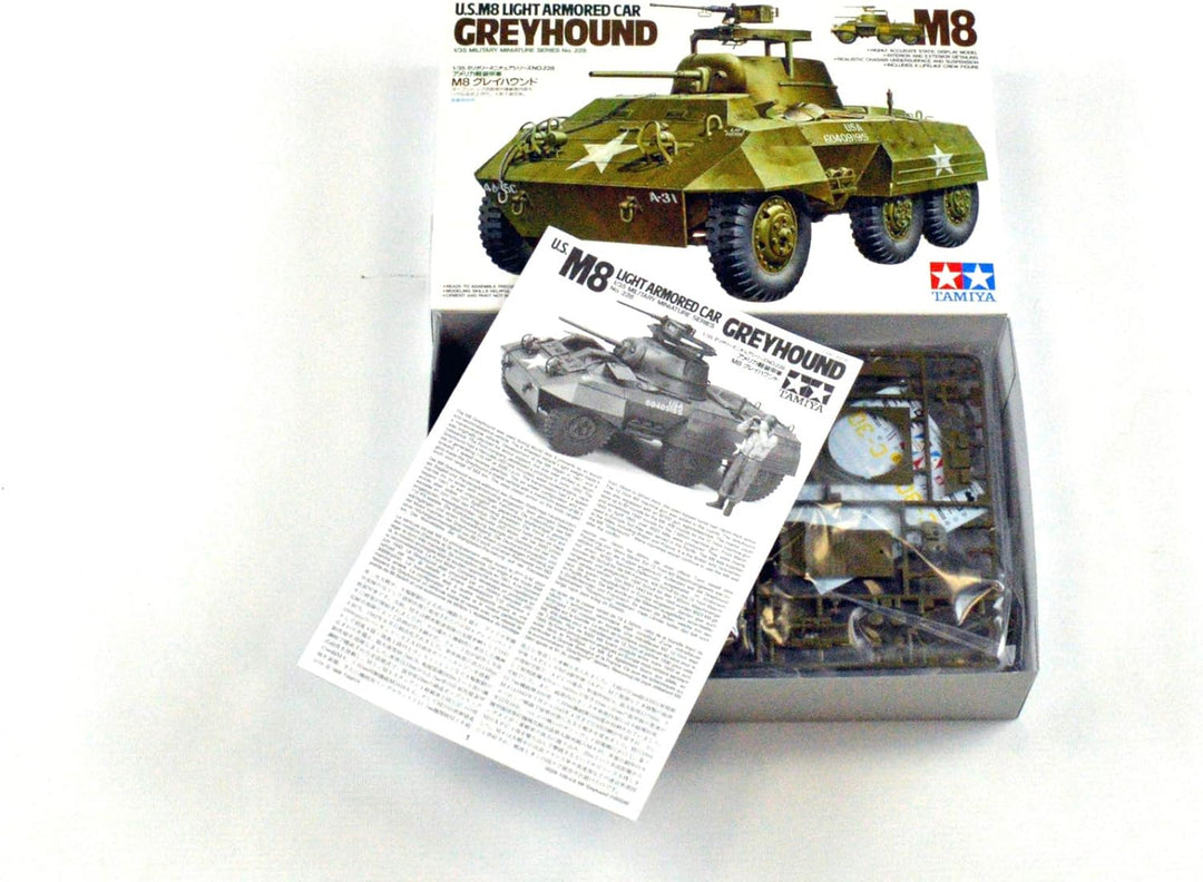 TAMIYA 35228 - 1:35 US SpähPz M8 Greyhound (1), Modellbau, Plastik Bausatz, Basteln, Hobby, Kleben,